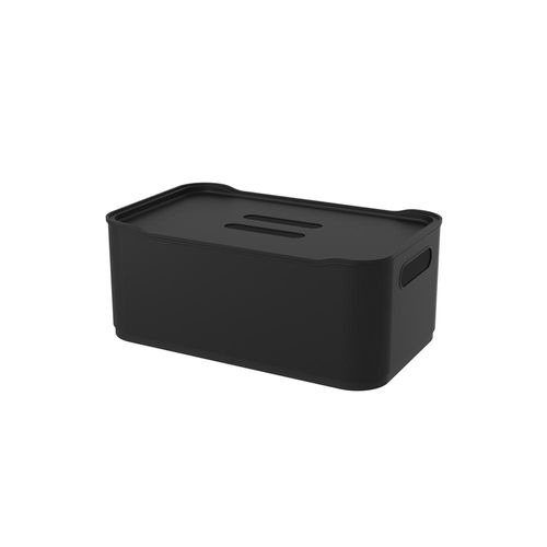 Cesta em plástico com tampa Coza Fit grande preta