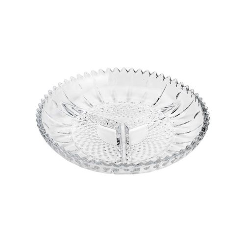 Petisqueira em cristal com 3 divisórias Lyor Glory 22,3x3,7cm Petisqueira em cristal com 3 divisórias Lyor Glory 22,3x3,7cm