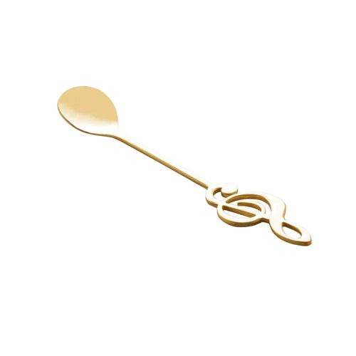 Jogo colheres para chá inox Bon Gourmet Music 4 peças dourado