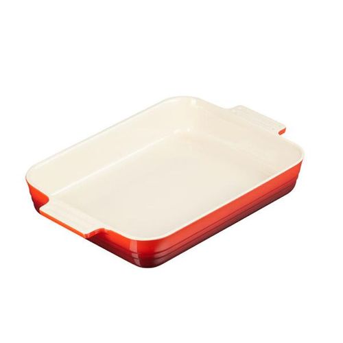 Travessa retangular em cerâmica Le Creuset Clássica 32cm vermelha Travessa retangular em cerâmica Le Creuset Clássica 32cm vermelha
