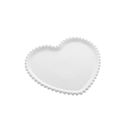 Prato em porcelana Wolff Coração Beads 25x22x2cm branco Prato em porcelana Wolff Coração Beads 25x22x2cm branco