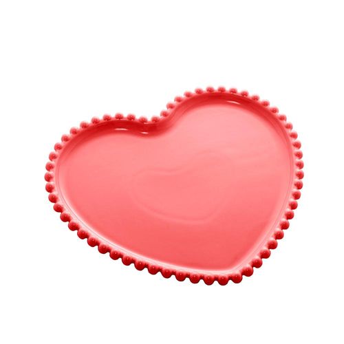 Prato em porcelana Wolff Coração Beads 25x22x2cm vermelho Prato em porcelana Wolff Coração Beads 25x22x2cm vermelho