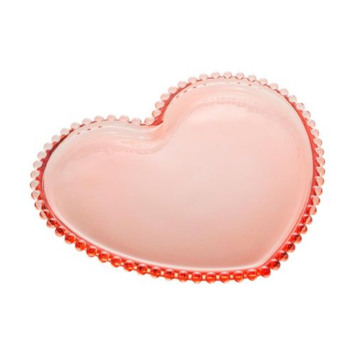 Prato em cristal Wolff Pearl Coração 25x22x2cm rosa Prato em cristal Wolff Pearl Coração 25x22x2cm rosa