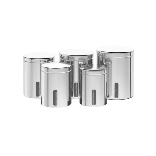 Jogo potes de mantimentos em inox Brinox Suprema 5 peças Jogo potes de mantimentos em inox Brinox Suprema 5 peças