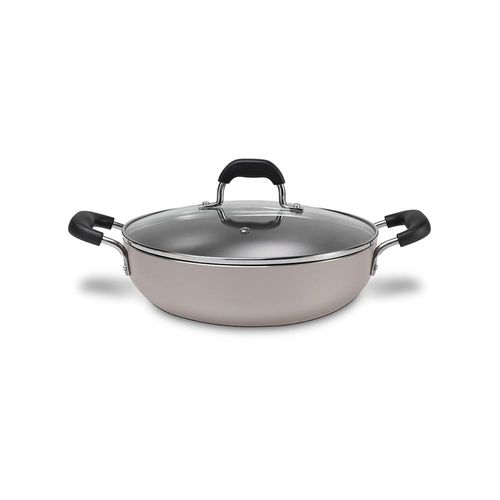 Wok com tampa em alumínio com alças Brinox Saffron 28cm champanhe Wok com tampa em alumínio com alças Brinox Saffron 28cm champanhe