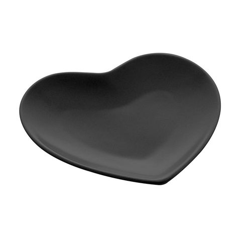Prato decorativo em cerâmica Lyor Heart 19cm preto Prato decorativo em cerâmica Lyor Heart 19cm preto