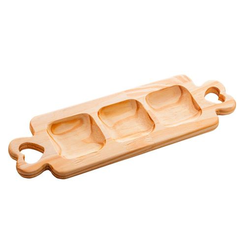 Petisqueira de madeira com alça Woodart Pinus Coração 40x13cm Petisqueira de madeira com alça Woodart Pinus Coração 40x13cm