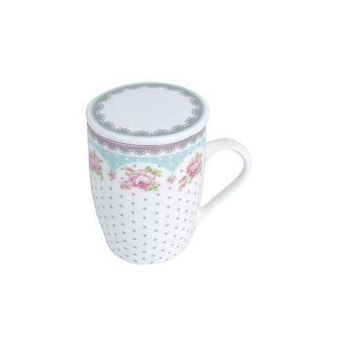 Caneca em porcelana com tampa e filtro Lyor Amelia 310ml verde Caneca em porcelana com tampa e filtro Lyor Amelia 310ml verde