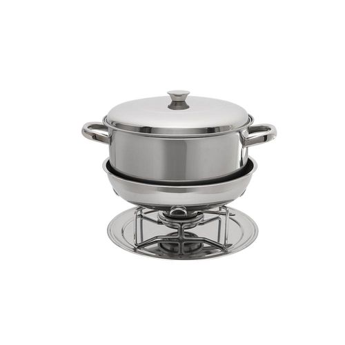 Rechaud com banho maria em inox e vidro Brinox Plátanos 5,7L Rechaud com banho maria em inox e vidro Brinox Plátanos 5,7L