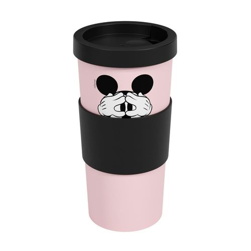 Copo com tampa nutri plástico Coza Disney 500ml rosa/preto
