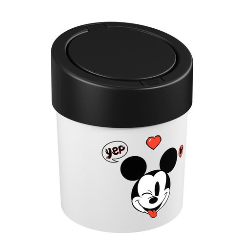 Lixeira Press em plástico Coza Disney 5L preto/branco