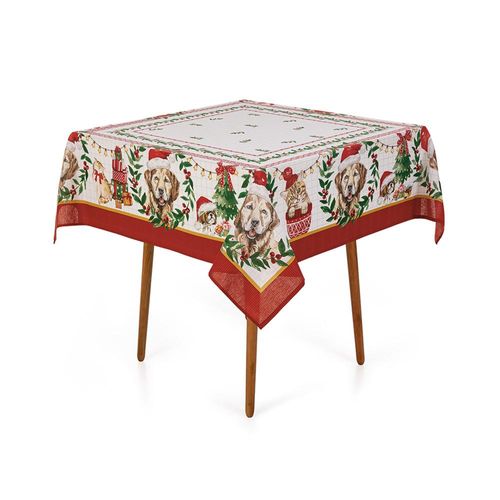 Toalha de mesa Karsten Pet Natalino 1,40mx1,40m Toalha de mesa Karsten Pet Natalino 1,40mx1,40m