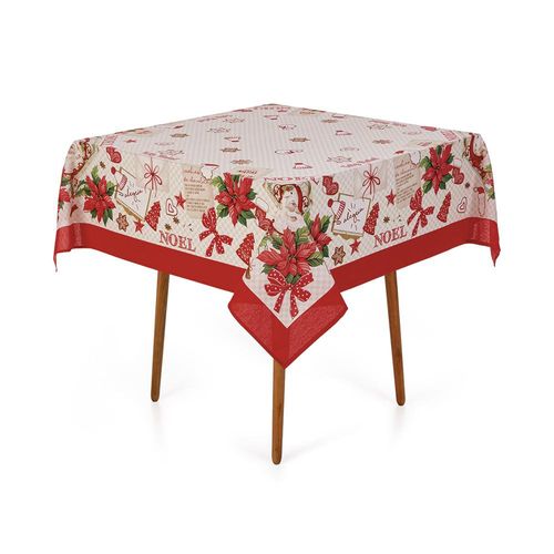 Toalha de mesa Karsten Receita do Noel 1,40mx1,40m Natal