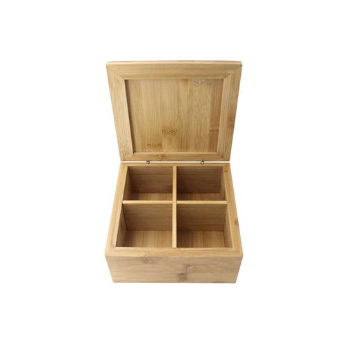 Caixa quadrada em bambu 4 divisorias Dynasty 7,8x16cm Caixa quadrada em bambu 4 divisorias Dynasty 7,8x16cm