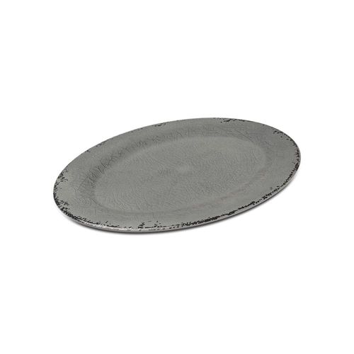 Prato oval em melamina Haus Marselha 40,5cm cinza
