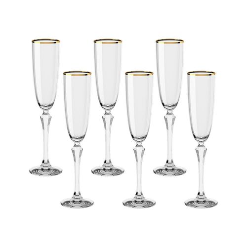Jogo de taças em cristal para espumante Haus Elegance 200ml 6 peças