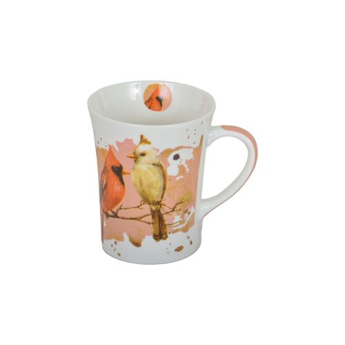 Caneca em porcelana Haus Pássaros 340ml vermelha