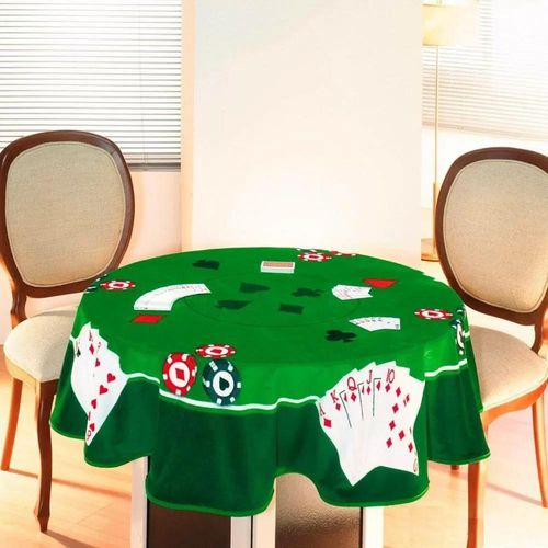 Toalha de mesa redonda para jogo Döhler Cartas 160cm Toalha de mesa redonda para jogo Döhler Cartas 160cm