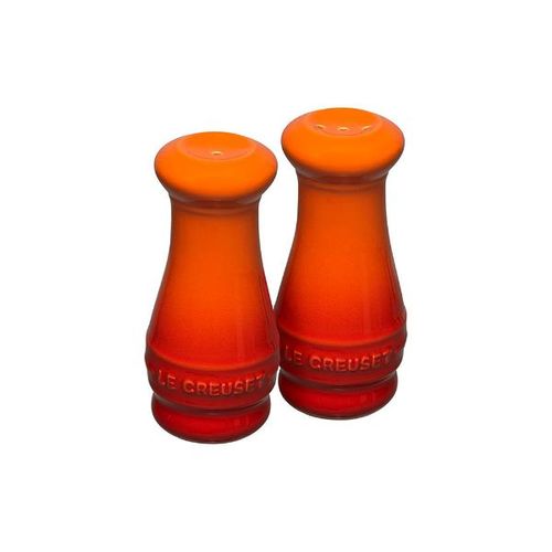 Jogo de saleiro e pimenteiro em cerâmica Le Creuset 110ml 2 peças laranja