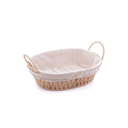 Cesta oval com alça e forro em tecido Bon Gourmet 27x20x12cm Cesta oval com alça e forro em tecido Bon Gourmet 27x20x12cm