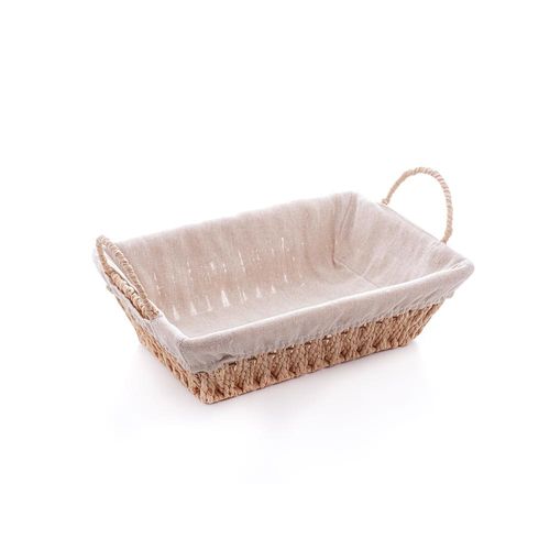 Cesta retangular com alça e forro em tecido Bon Gourmet 29x19x12cm Cesta retangular com alça e forro em tecido Bon Gourmet 29x19x12cm