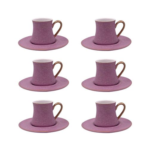 Jogo de xícaras café L'Hermitage Galet New Bone China 80ml 6 peças roxa Jogo de xícaras café L'Hermitage Galet New Bone China 80ml 6 peças roxa