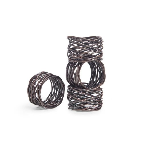 Jogo de argolas para guardanapos Copa&Cia Complement Tresse 4 peças Jogo de argolas para guardanapos Copa&Cia Complement Tresse 4 peças