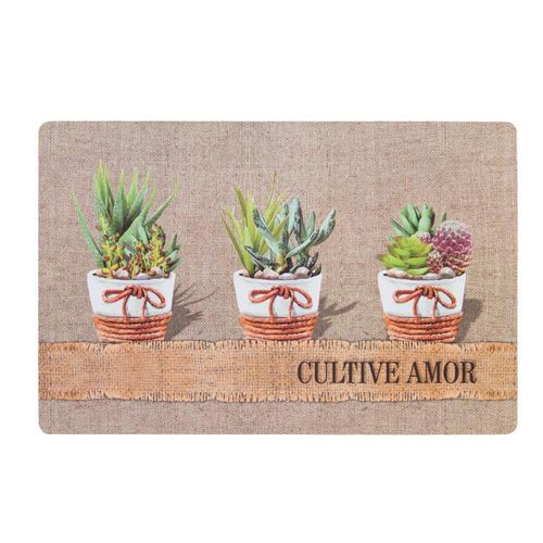 Lugar americano retangular em plástico Copa&Cia Flex 28x44cm suculentas