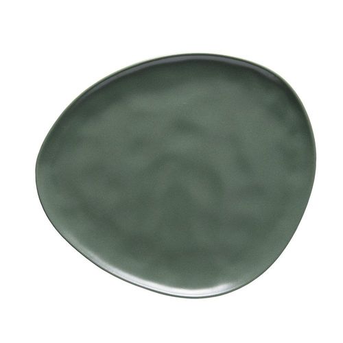Prato de lanche em cerâmica Copa&Cia Runas 28x20cm folhas