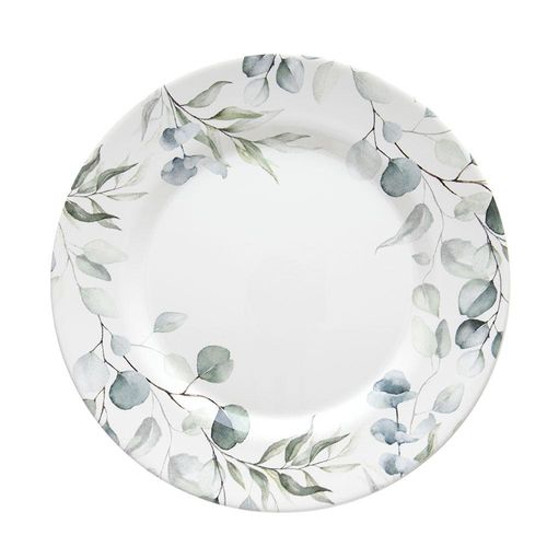 Prato raso em cerâmica Copa&Cia Aquarelle Eucalipto 28,5cm Prato raso em cerâmica Copa&Cia Aquarelle Eucalipto 28,5cm