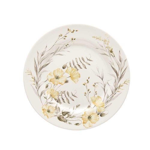 Prato sobremesa em cerâmica Copa&Cia Aquarelle Papoula 20cm Prato sobremesa em cerâmica Copa&Cia Aquarelle Papoula 20cm