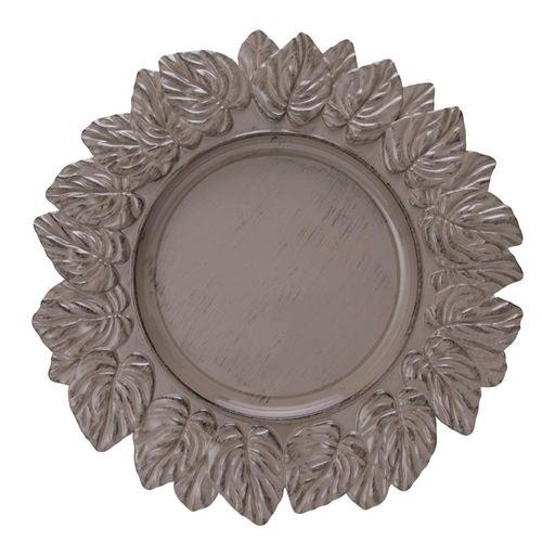 Sousplat em plástico Copa&Cia Leaf 35,5cm taupe antique Sousplat em plástico Copa&Cia Leaf 35,5cm taupe antique