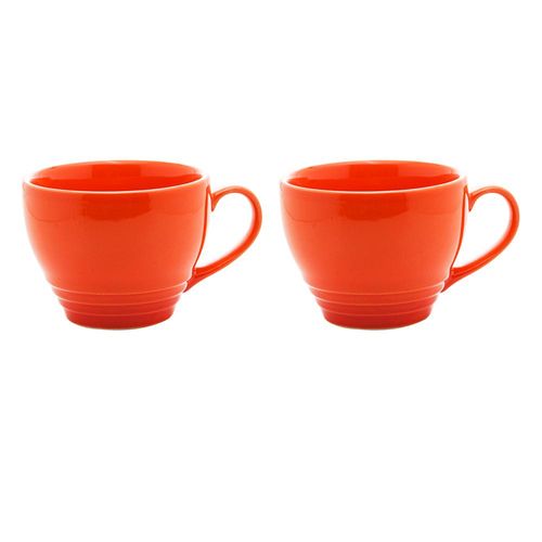 Jogo de canecas em cerâmica Wolff Retrô 350ml 2 peças laranja Jogo de canecas em cerâmica Wolff Retrô 350ml 2 peças laranja