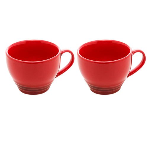 Jogo de canecas em cerâmica Wolff Retrô 350ml 2 peças vermelha