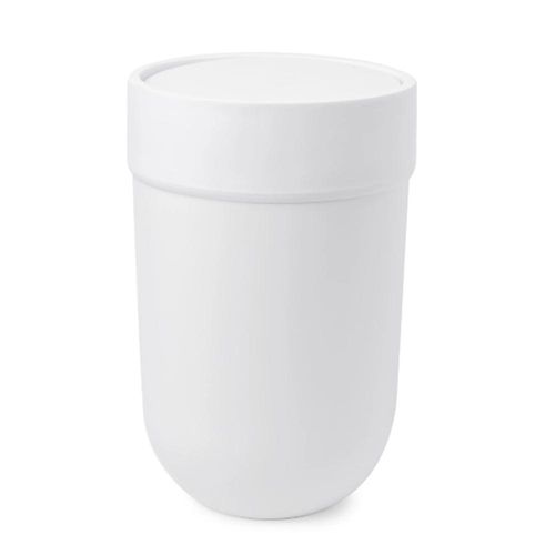 Lixeira em plástico com tampa basculante Umbra Touch 6 litros branco