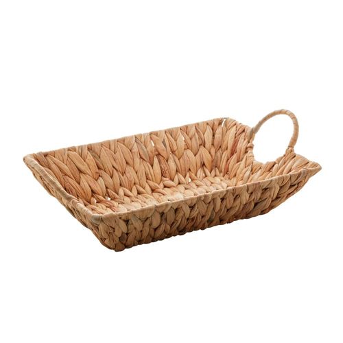 Cesta em fibra natural com alça de metal revestida em fibra Lyor 35x25x8cm Cesta em fibra natural com alça de metal revestida em fibra Lyor 35x25x8cm