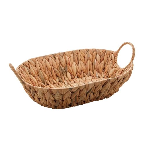 Cesta em fibra natural com alça de metal revestida em fibra Lyor 38x27x9cm Cesta em fibra natural com alça de metal revestida em fibra Lyor 38x27x9cm