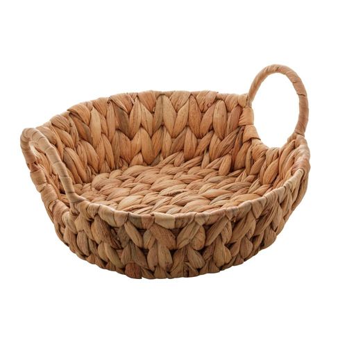 Cesta em fibra natural alça metal revestida fibra Lyor 27x27x8cm