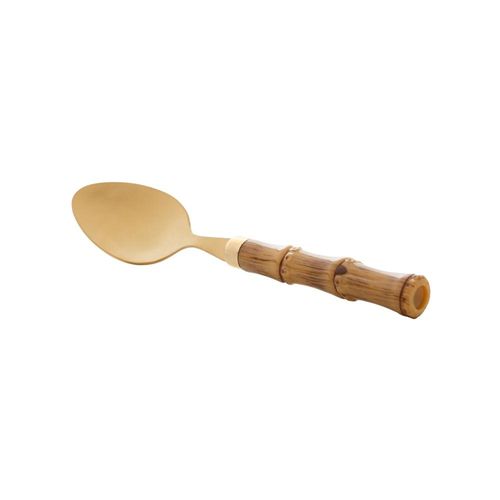 Jogo de colheres para café em inox com cabo plástico Lyor Bambu 16cm dourado 6 peças