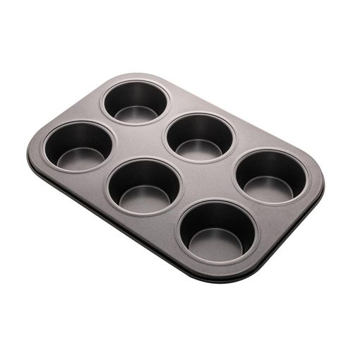 Forma para 6 cupcakes antiaderente em aço carbono Lyor 26x18x3 Forma para 6 cupcakes antiaderente em aço carbono Lyor 26x18x3