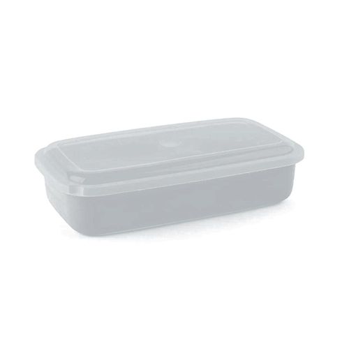 Pote retangular em plástico Plasvale Wave 500ml branco Pote retangular em plástico Plasvale Wave 500ml branco