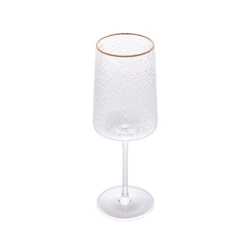 Taça de vinho em cristal ecológico martelado com borda dourada Lyor Petra 500ml Taça de vinho em cristal ecológico martelado com borda dourada Lyor Petra 500ml