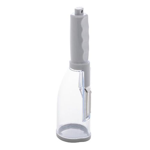 Descascador de vegetais em plástico e aço inox com dispenser Lyor 6x5x20cm cinza
