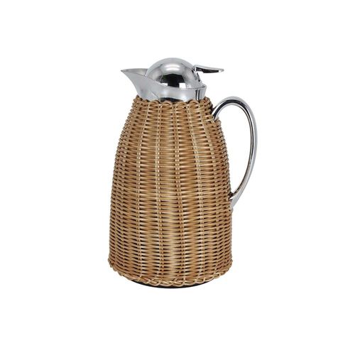 Garrafa térmica revestida em plástico com rattan 950ml marrom Garrafa térmica revestida em plástico com rattan 950ml marrom