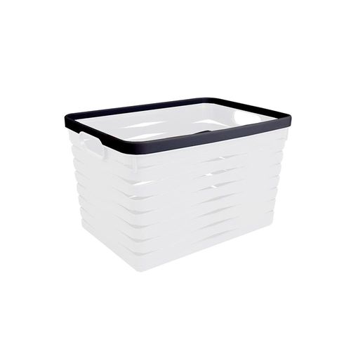Cesta retangular em plástico Dynasty Boxer 29,5x21x19cm branca Cesta retangular em plástico Dynasty Boxer 29,5x21x19cm branca