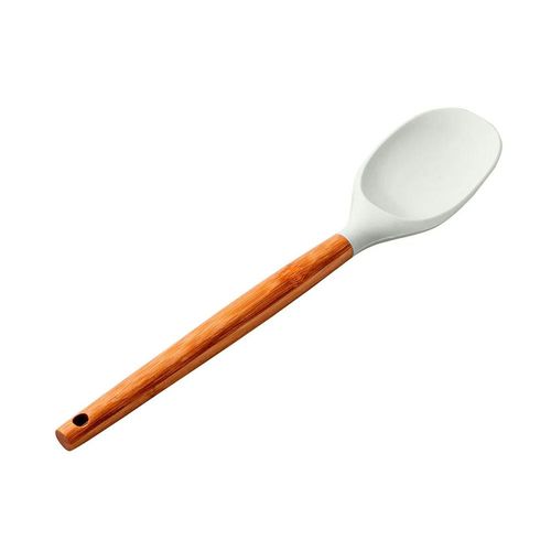 Colher para servir em bambu e silicone Hudson Home Prime 30,5cm branco Colher para servir em bambu e silicone Hudson Home Prime 30,5cm branco