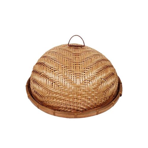 Porta bolo com tampa em bambu Hudson Rattan 35,5cm Porta bolo com tampa em bambu Hudson Rattan 35,5cm