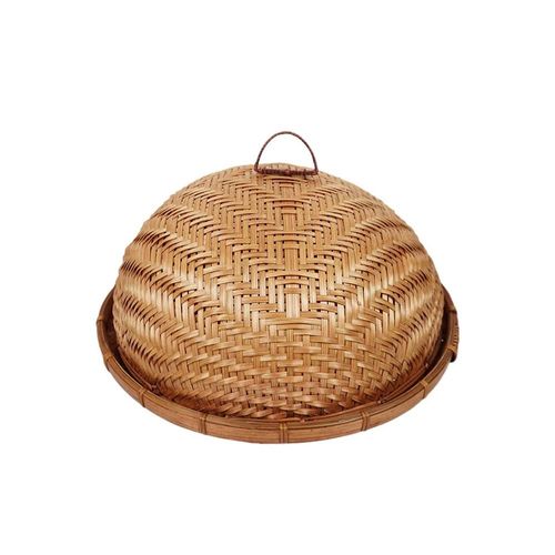 Porta bolo com tampa em bambu Hudson Rattan 35,5cm