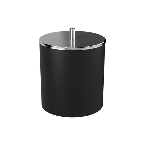 Lixeira em plástico com tampa inox Coza 19x23cm 5,4 litros preta