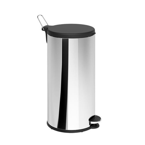 Lixeira em inox com pedal Brinox 20 litros preta